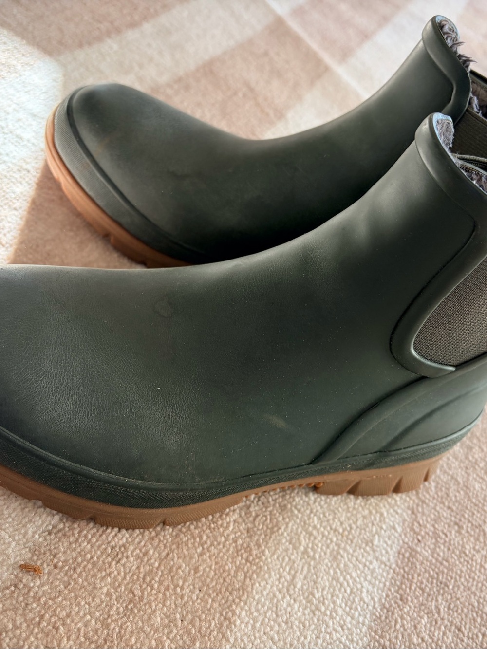 Bogs Insulated Waterproof Ankle Rain Boots Women’s Size 6 Green Fleece Lined - Picture 2 of 6